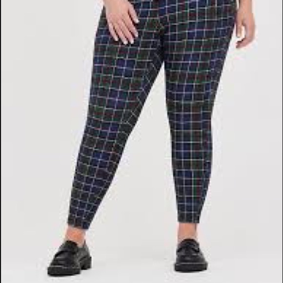 Torrid Zip Skinny Pant - Luxe Ponte Tartan Plaid 1 1x 16 - Picture 1 of 5